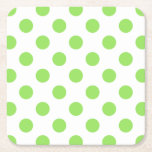 Dessous-de-verre Carré En Papier Lime et pois blancs<br><div class="desc">Lime et pois blancs</div>