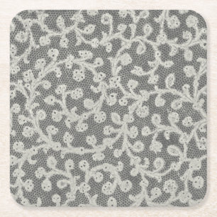 Dessous-de-verre Carré En Papier Linge de dentelle mariage blanc classique jolie