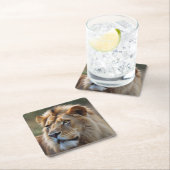 Dessous-de-verre Carré En Papier Lion (En situation)