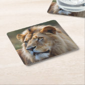 Dessous-de-verre Carré En Papier Lion (Incliné)