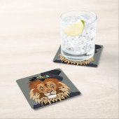 Dessous-de-verre Carré En Papier Lion chic (En situation)