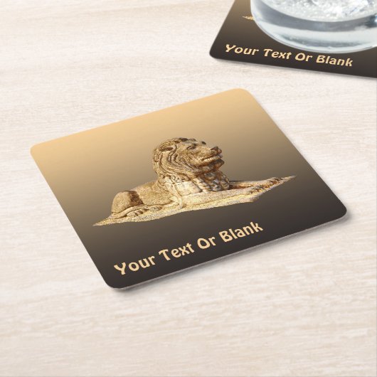 Dessous-de-verre Carré En Papier Lion de pierre (Incliné)