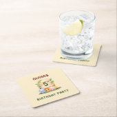 Dessous-de-verre Carré En Papier Lion de Savannah hippo zèbre éléphant (En situation)