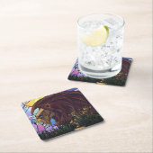 Dessous-de-verre Carré En Papier Lion et petits (En situation)