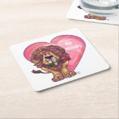 Dessous-de-verre Carré En Papier Lion Saint Valentin (Incliné)