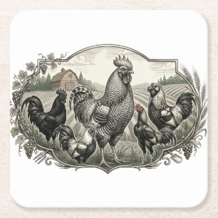 Dessous-de-verre Carré En Papier Liste de la ferme