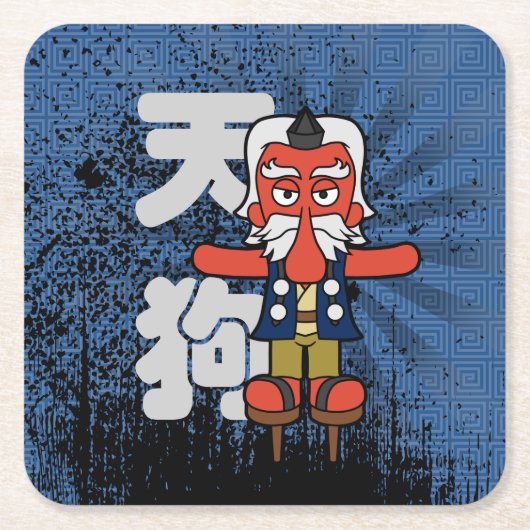 Dessous-de-verre Carré En Papier Little Daitengu Yokai Grunge (Devant)