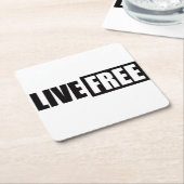 DESSOUS-DE-VERRE CARRÉ EN PAPIER LIVE FREE (Incliné)