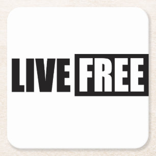 DESSOUS-DE-VERRE CARRÉ EN PAPIER LIVE FREE