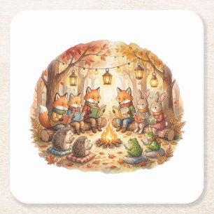 Dessous-de-verre Carré En Papier Livre de la forêt Coussin cottagecore de forêt c