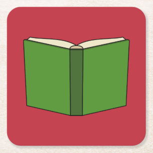 Dessous-de-verre Carré En Papier Livre vert de dessin