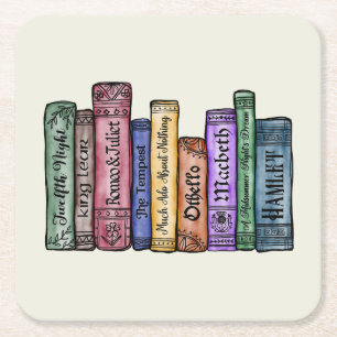 Dessous-de-verre Carré En Papier Livres Shakespeare No.1