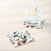 Dessous-de-verre Carré En Papier L'oeuvre Abstraite de Kandinsky (En situation)