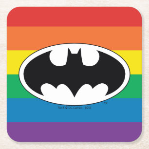 Dessous-de-verre Carré En Papier Logo Arc-en-ciel Batman