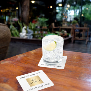Dessous-de-verre Carré En Papier Logo de l'entreprise couleur du slogan de marque