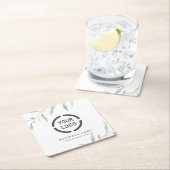 Dessous-de-verre Carré En Papier Logo d'entreprise minimal rustique (En situation)