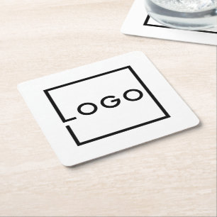 Dessous-de-verre Carré En Papier Logo d'entreprise personnalisé