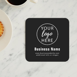 Dessous-de-verre Carré En Papier Logo d'entreprise personnalisé simple