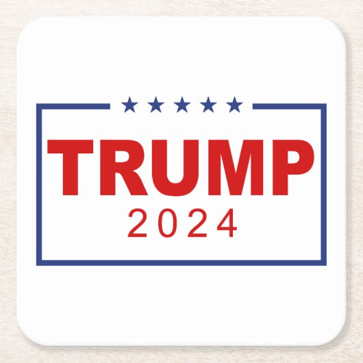Dessous-de-verre Carré En Papier Logo du rectangle classique Trump 2024 (Devant)