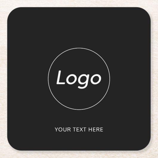 Dessous-de-verre Carré En Papier Logo noir simple (Devant)