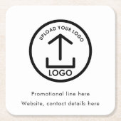 Dessous-de-verre Carré En Papier Logo professionnel personnalisé Texte promotionnel (Devant)