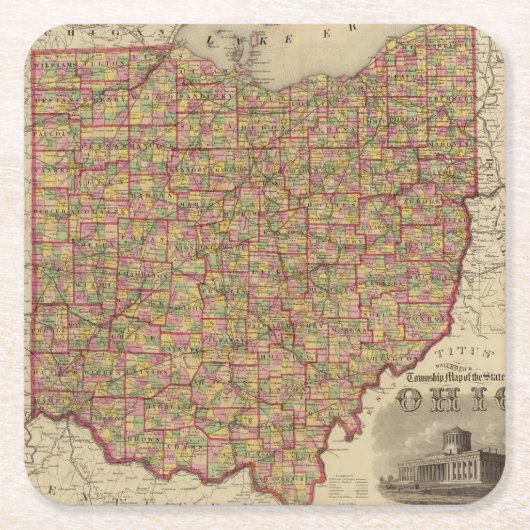 Dessous-de-verre Carré En Papier L'Ohio 3 (Devant)
