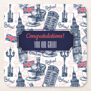 Dessous-de-verre Carré En Papier Londres, Angleterre