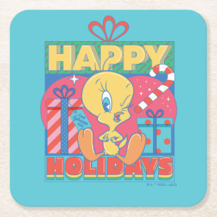 Dessous-de-verre Carré En Papier LOONEY TUNES™ TWEETY™ Joyeuses fêtes