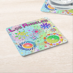Dessous-de-verre Carré En Papier Los Angeles Seven Suns & Energy Coaster
