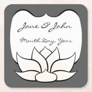 Dessous-de-verre Carré En Papier Lotus exquis dans le Dessous de verre d'eau et de 