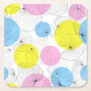 Dessous-de-verre Carré En Papier Lotus Feuille Colorful Spots Motif