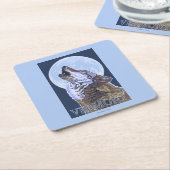 Dessous-de-verre Carré En Papier Loup de VermontHowling (Incliné)