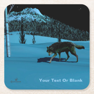 Dessous-de-verre Carré En Papier Loup d'hiver - Tapetum Lucidum