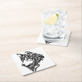 Dessous-de-verre Carré En Papier Loup tribal (En situation)