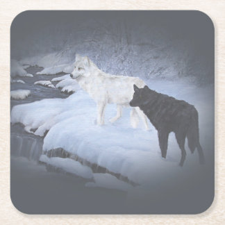 Dessous-de-verre Carré En Papier Loups