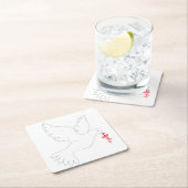 Dessous-de-verre Carré En Papier Love Dove (En situation)