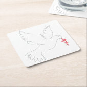 Dessous-de-verre Carré En Papier Love Dove (Incliné)