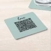Dessous-de-verre Carré En Papier Love QR Code (Incliné)