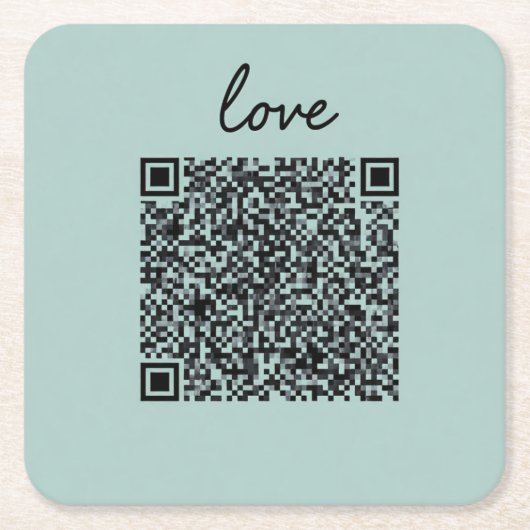 Dessous-de-verre Carré En Papier Love QR Code (Devant)