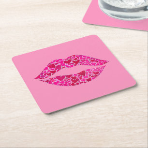 Dessous-de-verre Carré En Papier Loving Lips 01
