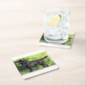 Dessous-de-verre Carré En Papier LR noir complet (En situation)