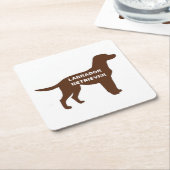 Dessous-de-verre Carré En Papier LR nom chocolat silhouette (Incliné)