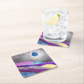 Dessous-de-verre Carré En Papier Lune bleue (En situation)