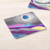 Dessous-de-verre Carré En Papier Lune bleue (Incliné)