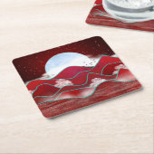 Dessous-de-verre Carré En Papier Lune rouge (Incliné)