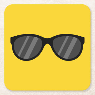 Dessous-de-verre Carré En Papier Lunettes de soleil de dessin cool