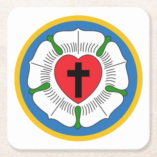 Dessous-de-verre Carré En Papier Luthers Rose (Devant)