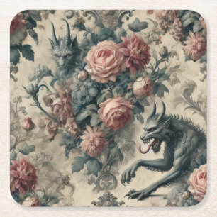 Dessous-de-verre Carré En Papier Lycans & Lullabies – Conception gothique victorien