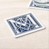 Dessous-de-verre Carré En Papier M initial de dragon celtique (Incliné)