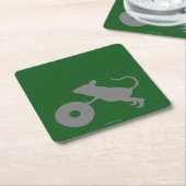 Dessous-de-verre Carré En Papier M. Jingles de mille vert (Incliné)